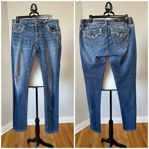Miss Me size 30 skinny tabbed pockets denim jeans Y2K festival rocker western